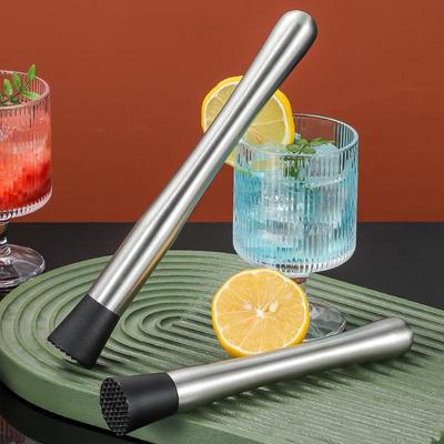 Stainless Steel Ice Crusher & Cocktail Muddler - Plastic Milk Tea & Lemon Hammer Bar Tool