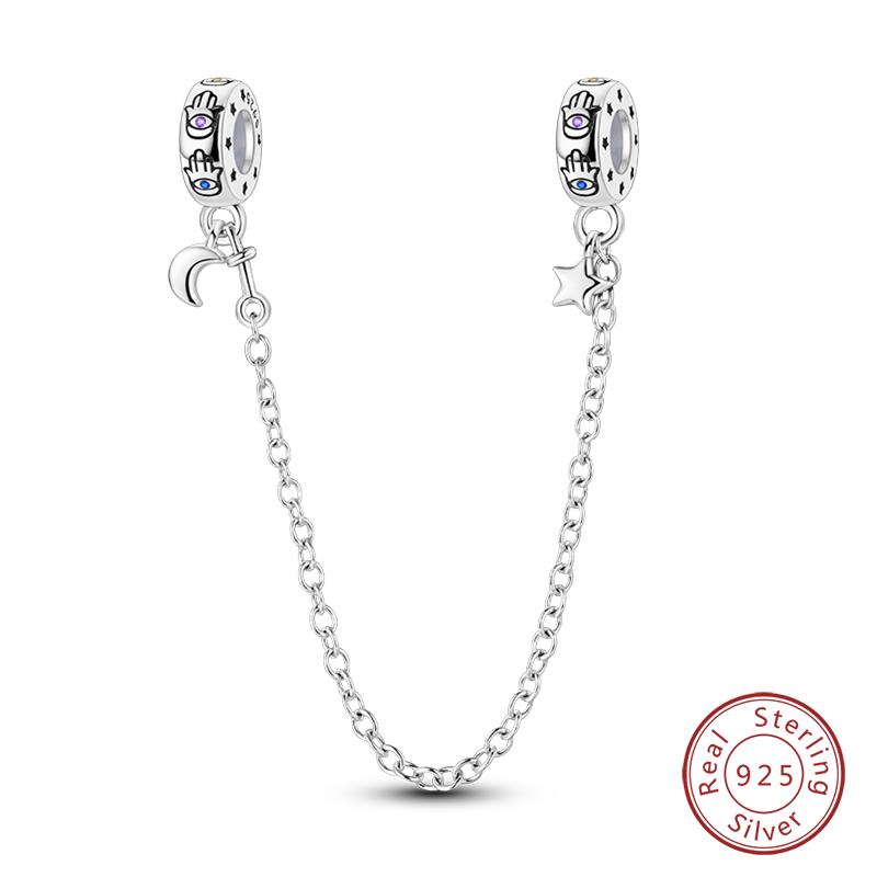 Copper Heart Shaped Keylock Cross Pattern Fantasy Cat Claw Safety Chains Fit Qikaola Original Bracelets Diy Jewelry