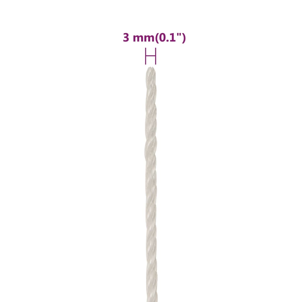 Working Rope White 3 Mm 250 M Polypropylene
