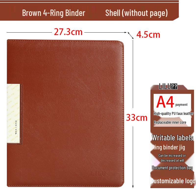 Transparent A4 Ring Binder: Black, Punchable, Photo Album, Contract Archive Folder