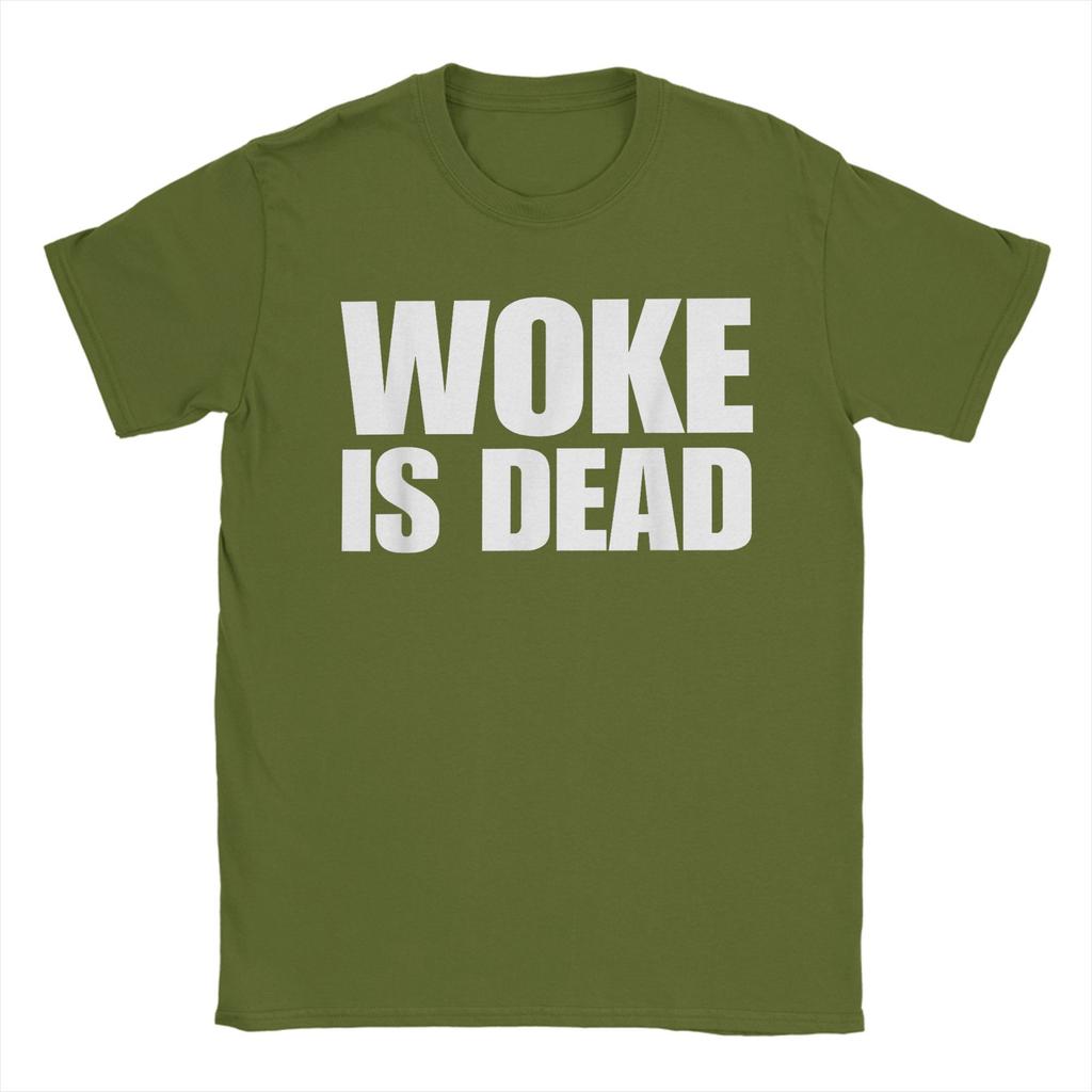 Woke is Dead Funny Sarcastic Slogan T Shirt for Unisex Pure Cotton Creative TShirt Crew Neck Tee Shirt Short Sleeve Clothing Adult