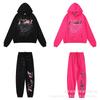 Unisex Kapuzen Streetwear Sweatshirt Set Baumwolle Grafikdruck Hip Hop Stil Lässiges Langarm Oberteil Hose