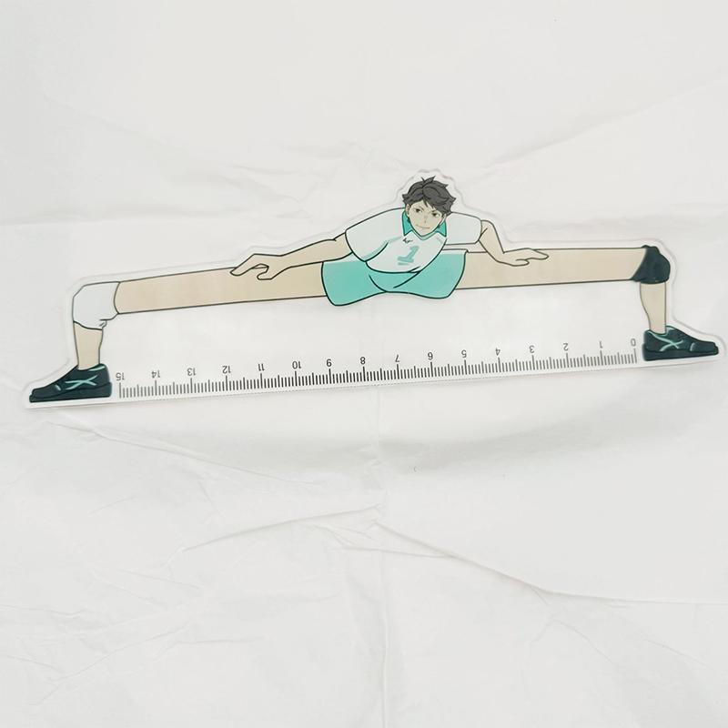 15 cm Haikyuu Anime Tillbehör Kreativ Linjal Student Skrivmaterial Skala Linje Mätverktyg Gåva