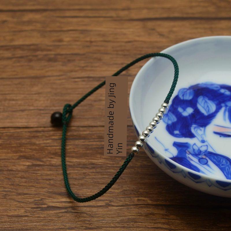 

Красная веревочка S999 Женский минималистичный парный браслет на ногу Бусины на удачу Green bracelet 19CM suitable for 72.50 kg-80.00 kg