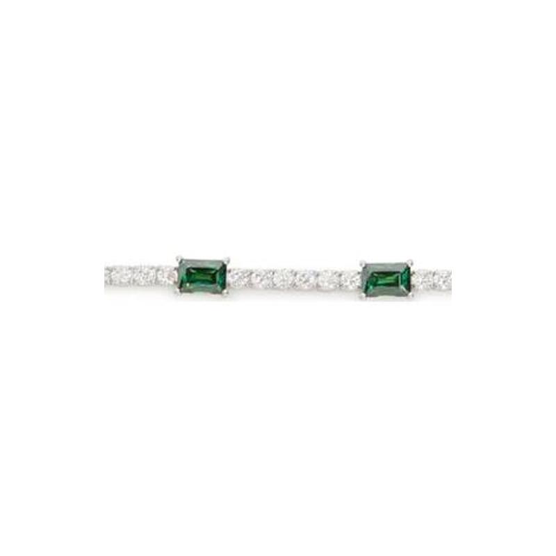 Swarovski Matrix Gemstone Decorated Rhodium Plated Bracelet Women's Silver 5666422GRERHS