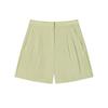 White Versatile Loose Breathable Urban Functional Woven Three-Quarter Casual Shorts Women Shorts Light-Yellow F11W523803F-MT