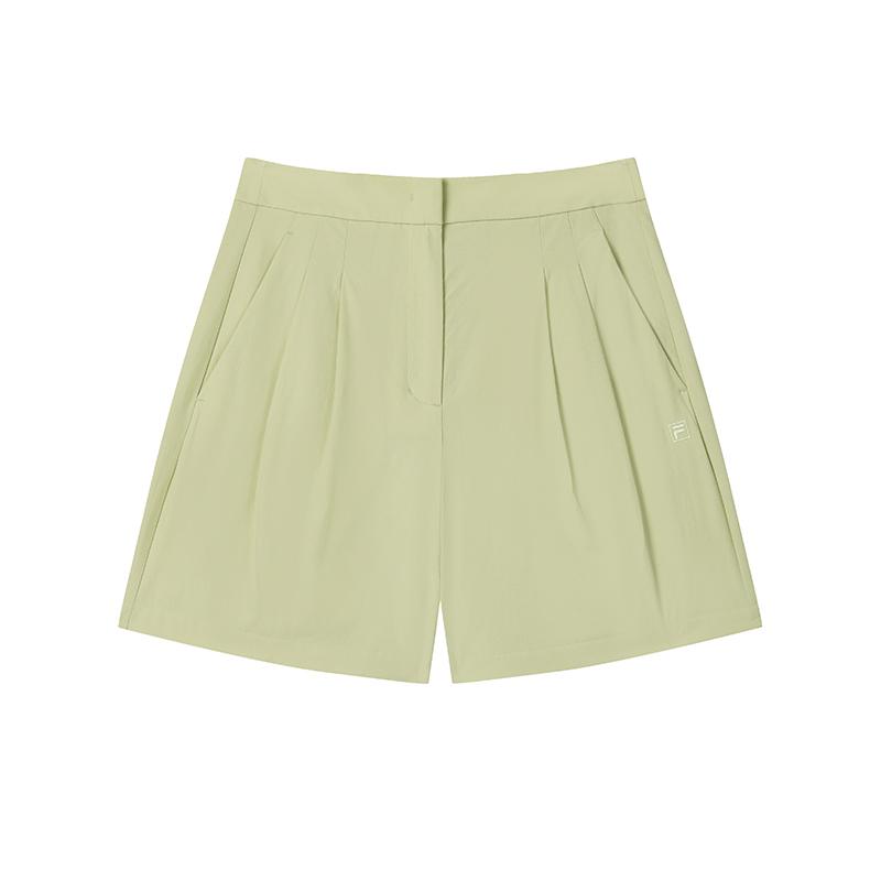 Fila White Versatile Loose Breathable Urban Functional Woven Three-Quarter Casual Shorts Women Shorts Light-Yellow F11W523803F-MT