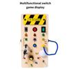 DIY Busy Board Physics Science Wooden Toy with LED Light Switch for Children Education Learning Sensory Busy Board Game Toys