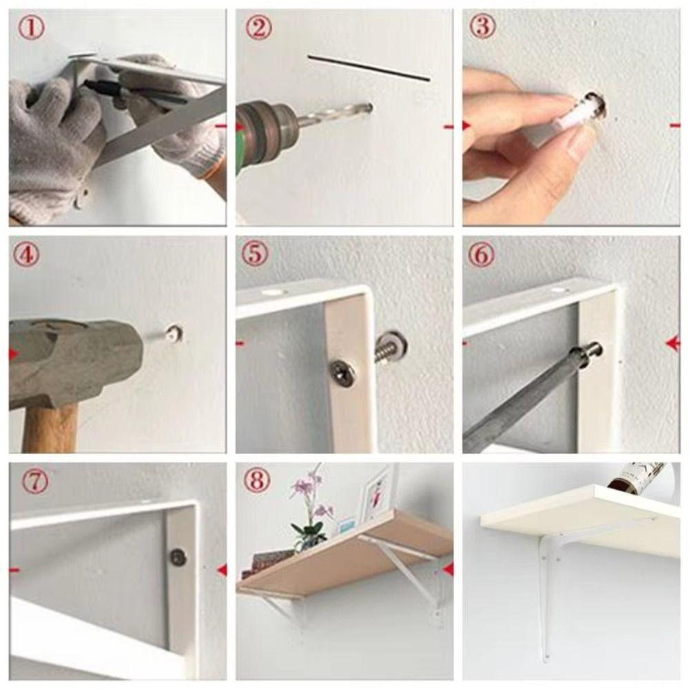 1Pcs New 4-14inch Triangular Bracket Support L-shaped Black White Mounting Bracket Wall Mount Hanging Fixed Shelf Corner Brace