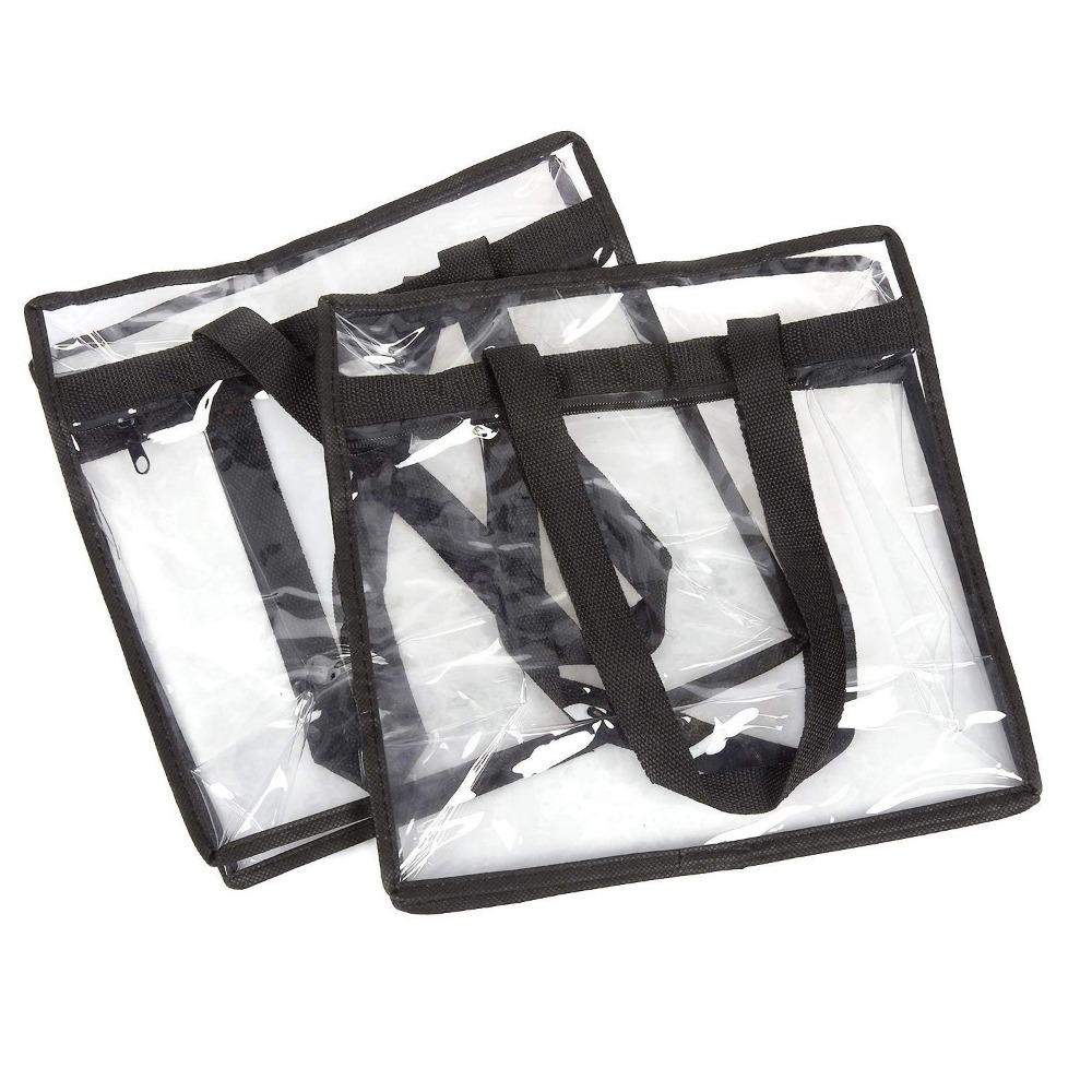 1/2pcs Clear Tote Bags with Zipper, Large Capacity Transparent Shoulder Bag, Waterproof Multipurpose Totes for Daily Use