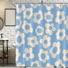 Tenda Doccia Floreale Astratta Carina Retrò Nera per Bagno Estetica Vintage Amabile Anni '70 Divertente Decorazione Vasca da Bagno