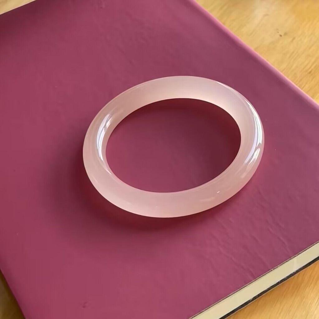 Translucent Pink Lotus Root Jade Bracelet for Women