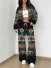 Bohemian Style Explosive Set Autumn and Winter New European and American Women's Clothing Ethnic Style Printing Women