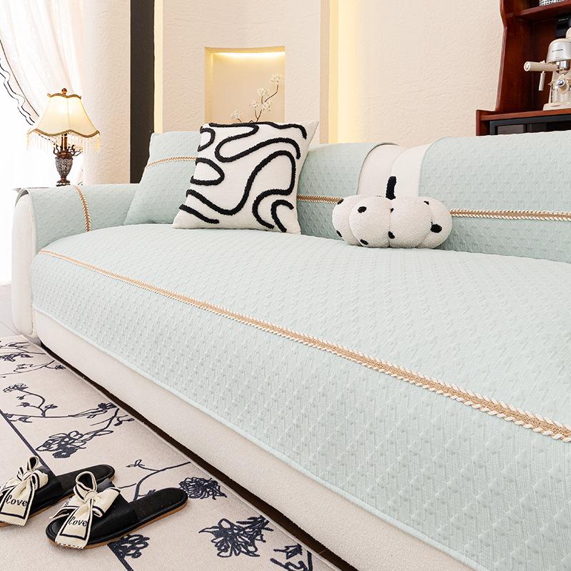 Light French Cream Wind One-Piece Sofa Cushion Universal In All Seasons 202 New Cover Cloth Towel Non-Slip Seat Cushion