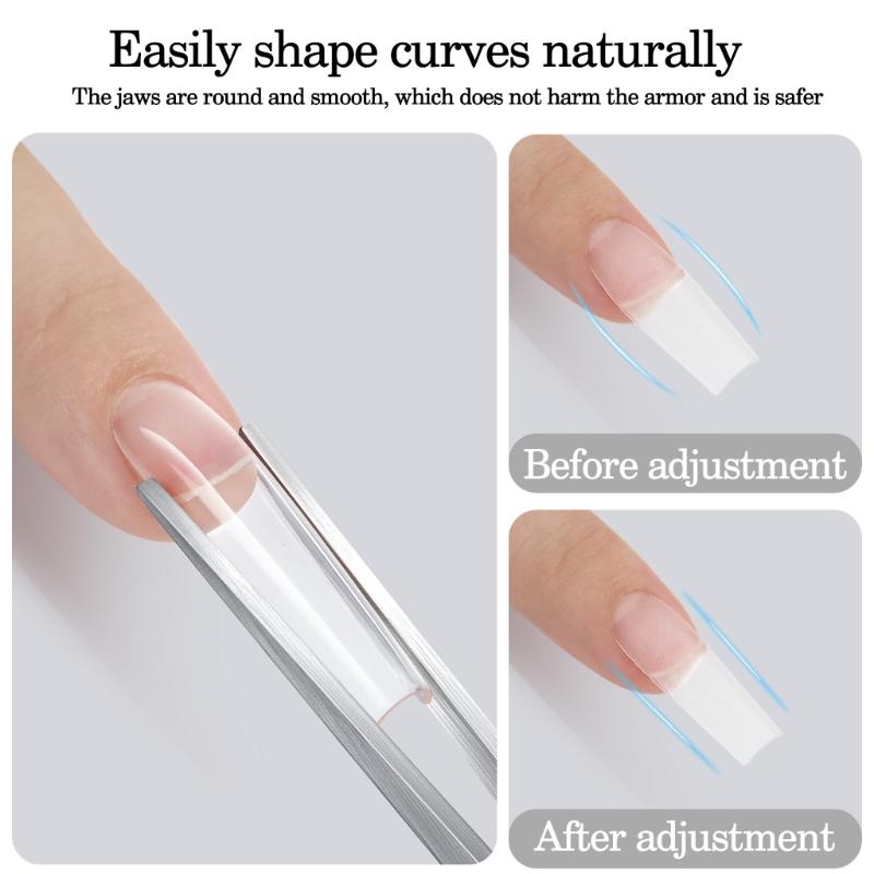 Professional Steel Nail Art Shaping Tweezers Clamp Nail Clip For Precise Manicure Control Comfortable Ergonomic Grip