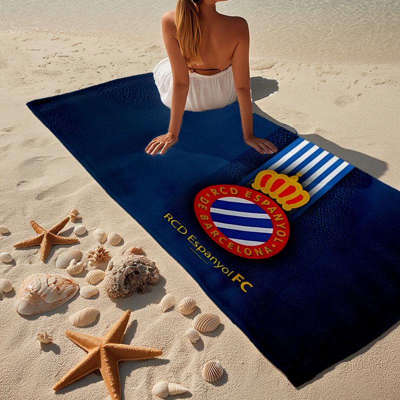 1 Toalla de Playa Estadio Espanyol - Suave, Microfibra Absorbente, Ligera, Ideal para la Playa, Fiestas, Viajes, Regalos para Fans de Camping