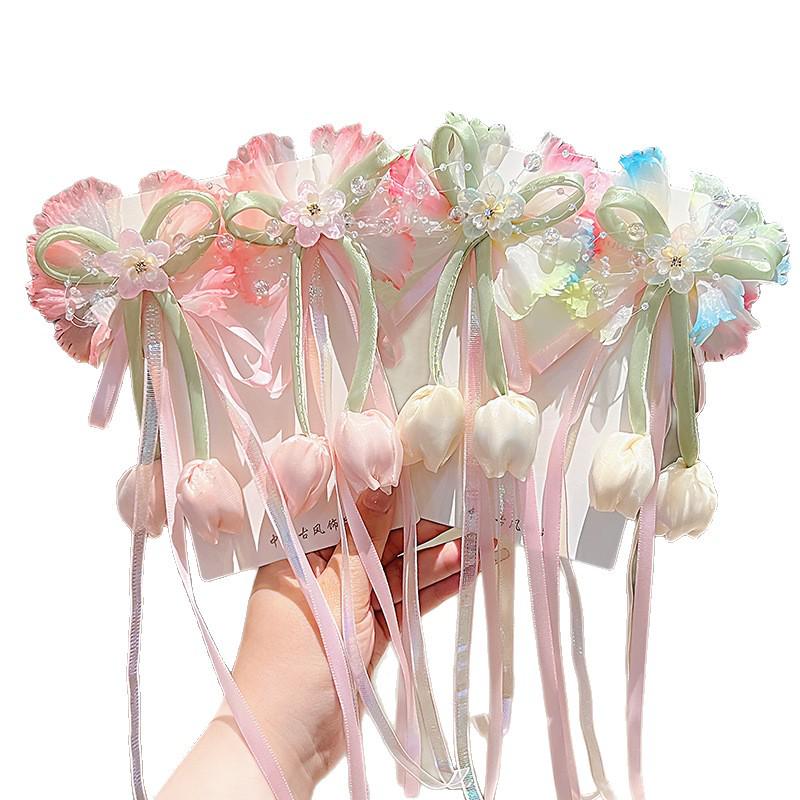 Colorful Tulip Hair Clip for Girls - Sweet Princess Style Hair Accessory