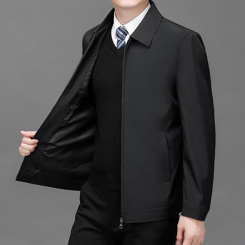 Herren Business Casual Übergangs-Verwaltungsjacke mit Plus-Samt für Väter mittleren Alters