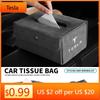 Car Sticker Tesla Car Tissue Box Organizer Auto Seat Back Hanging Bag Storage For Tesla Model 3 2021 S X Y Style Roadster Invade