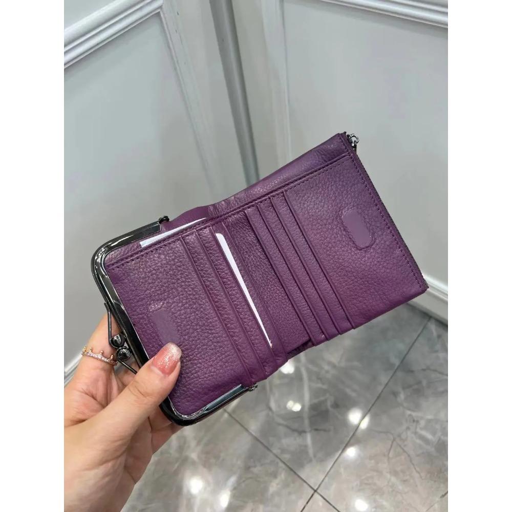 Coin Purse Genuine Leather Retro Handbag Short Wallet Women's Multifunctional Clip Zero Wallet Cowhide wallets Card holder