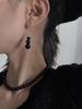 Mosxe [925 Silver] Drop Onyx Earrings