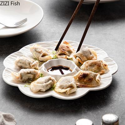 Kinesisk Keramisk Dumplingsfat Hotell Restaurang Sashimi Sushifat Matdekoration Desserttallrik Kök Kreativt Porslin
