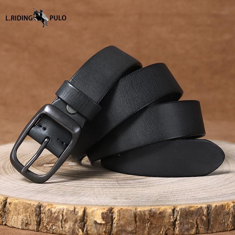 Men's Top Layer Pure Cowhide Belt Genuine Leather Pin Buckle Retro Fashion Trend Jeans Belt