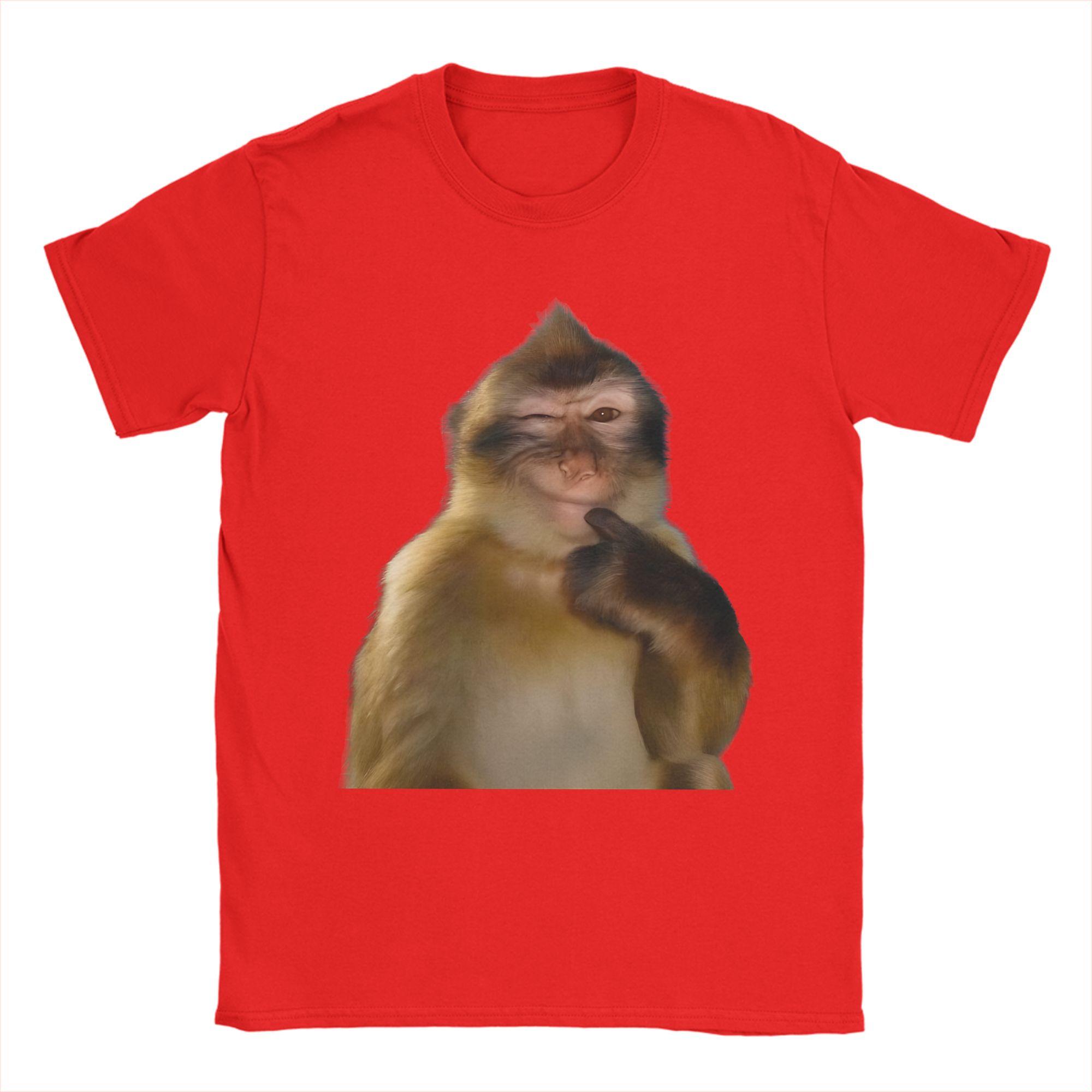 Funny Thinking Monkey Meme Tee Shirt for Unisex Women New Arrival T Shirts 100 Cotton Clothes S