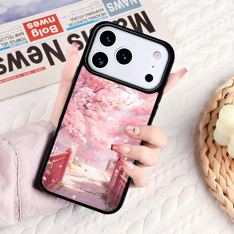 Cherry Blossom Bumper Phone Case For IPhone 17 16e 15 14 13 12 11 Pro Max Air Mini Soft Protective Cover