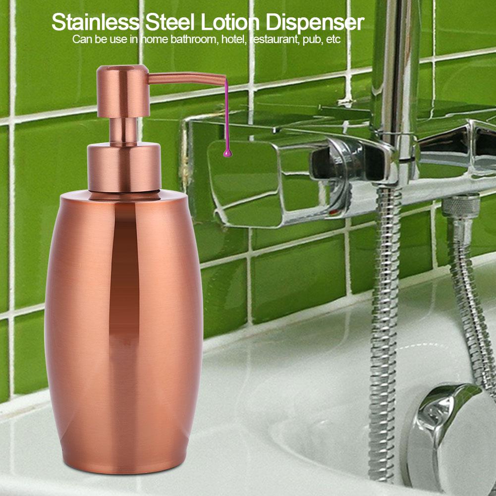 Dispenser di sapone liquido per lozione in acciaio inossidabile da 350 ml con pompa manuale, accessorio per il bagno di casa e hotel