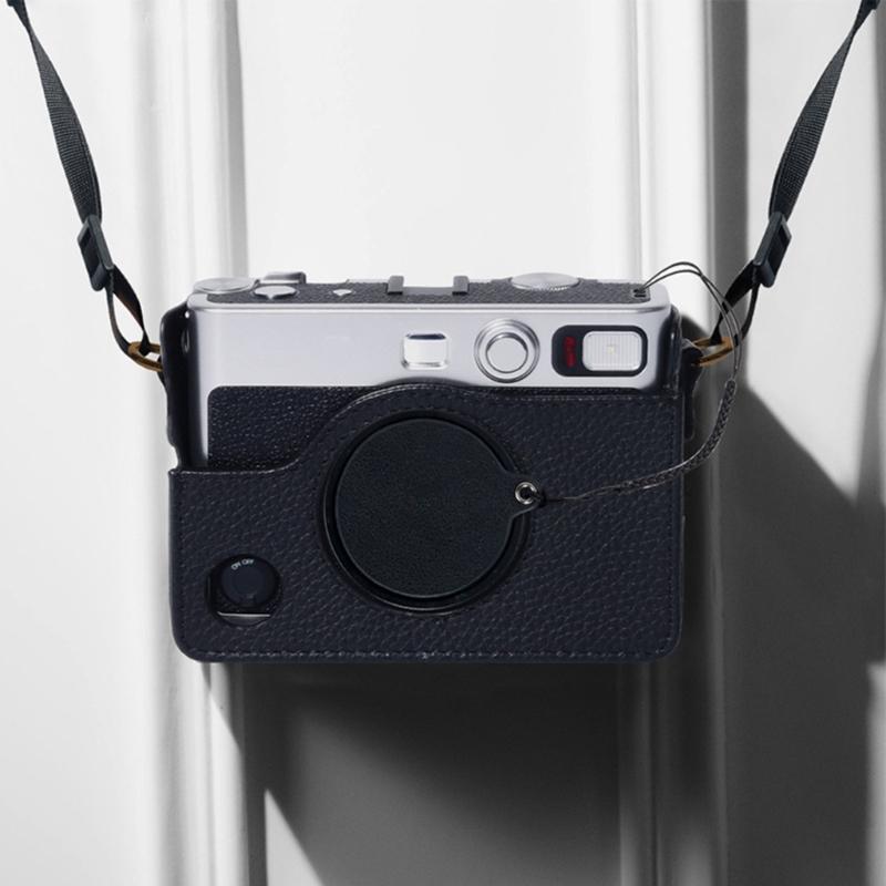 PU-Leder Objektivdeckel Aufkleber Kameraobjektivabdeckung Schutzseil für EVO Kamera mit Anti-Verlust-Design