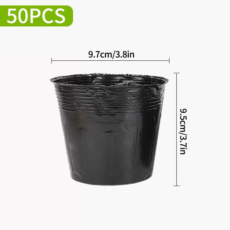 50/100pcs Black Seedling Nursery Pots Planting Pot Black Grow Bag Transplant Breathable Cup Vegetable Container Nursery Cup