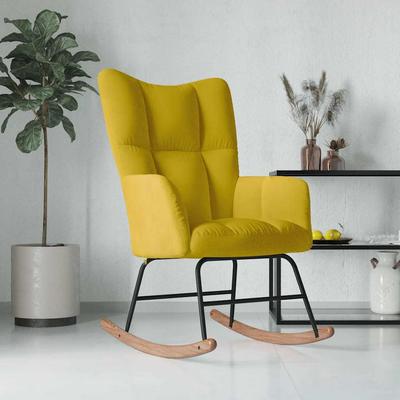 Rocking Chair Velvet Mustard Yellow