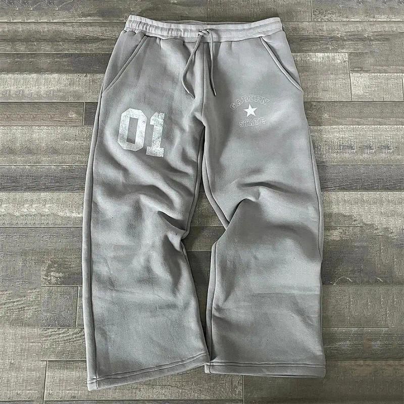 Men's Pants Ropa Hombre Retro Men Street Harajuku Oversized Trousers Wide Leg Sport Sweatpants Baggy
