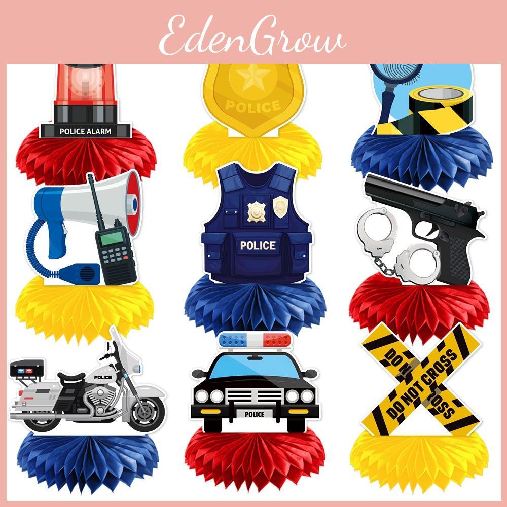 Children Police Themed Birthday Party Desktop Decoration Honeycomb Ornaments