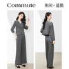 Elegant white-collar commuting ruffled suit+slimming casual pants