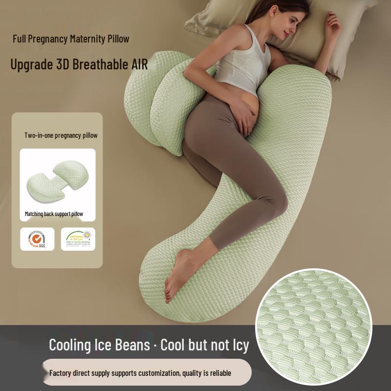 U-Shaped Pregnancy Pillow - Lumbar, Belly, and Back Support for Side Sleepers