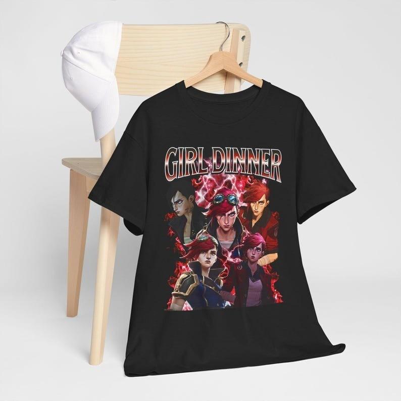 

Arcane Vi Tshirt Lol Shirt Girl Dinner Shirt Gaming Graphic Tee Unisex T-Shirt L