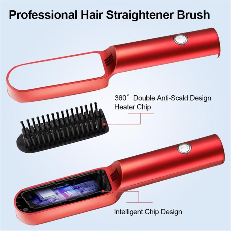 Electric Hair Straightening Brush Anti-Scalding Styling Tools Heat Resistant Electric Hot Comb Hair Straighteners