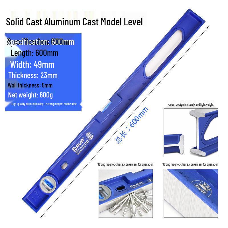High Precision Solid Cast Aluminum Magnetic Spirit Level for Wall Tile Decoration