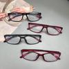 Y2K Women Retro Square Glasses Red black Frame Glass Eyewear Decorative Computer Anti-blue Daily Eyeglasses Narrow Frame Glasses