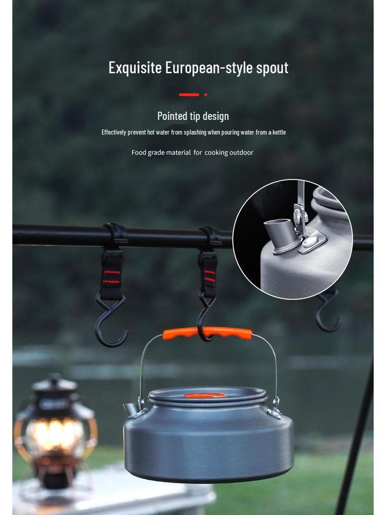 Portable Outdoor Camping Cookware Set: Folding Aluminum Alloy Pots & Kettle