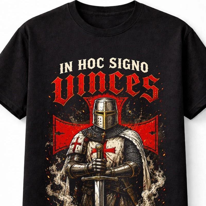 Knights Templar Crusader Medieval Cross Warrior Gothic Unisex TShirt S