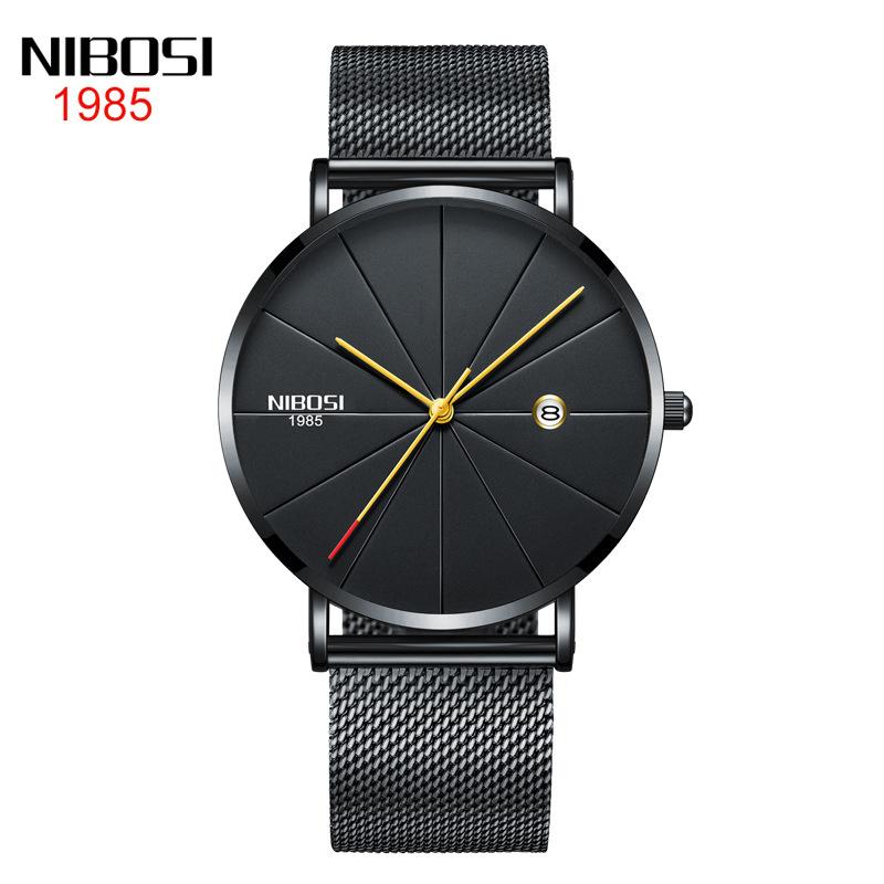 NIBOSI Men's and Women's Fashion Trend Watch Lovers Net Strap Casual Quartz Watch