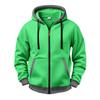Men Zip Up Hoodie Fleece Lined Hooded Sweatshirt Casual Long Sleeve Full Zipper Hoodies Solid Color Loose Fit Outerwear Streetwear Hooded Jacket