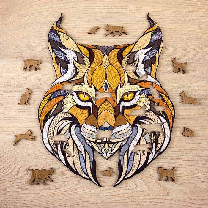 Puzzle en bois écologique Lynx - EWA ECO-WOOD-ART - 139 pièces - Marron - Abstrait - 14 ans et plus