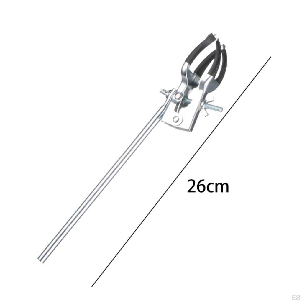 Retort Stand Clamp Iron Material Lab Sturdy and Experiment Support Loop Silver L