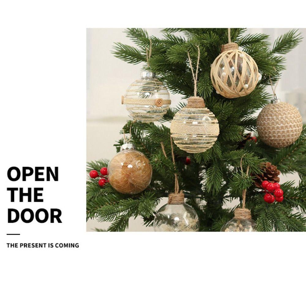 6 STÜCKE/ 1 Satz 8cm Weihnachtskugel Set Transparent Christbaumkugeln Christbaumkugeln Schaufenster