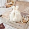 Fluffy Style Bunny Plush Pouch Large Capacity Rabbit Ear Bag  Cosmetic Storage