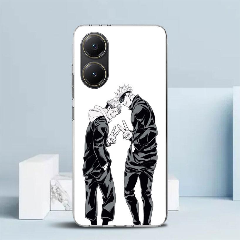 Black White Kaisen J-Jujutsu Phone Case For Xiaomi Poco F7 Ultra X5 X6 X7 Pro M7 Redmi 15C 15 13C 13 12C 12 10C 10 10A 9 9C 9A 9